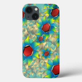 Konstig virtuella blommor, blåaktig gult på teal