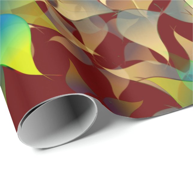 Konstig virtuella blommor, blåaktiga petaler på mö presentpapper (Rullad Hörn)