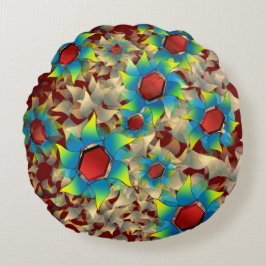 Konstig virtuella blommor, blåaktiga petaler på mö rund kudde