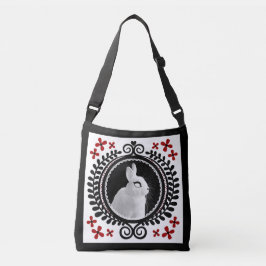Konstig vit kanin crossbody väska / axel tote