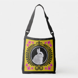 Konstig vit kanin crossbody väska / axelrem tote