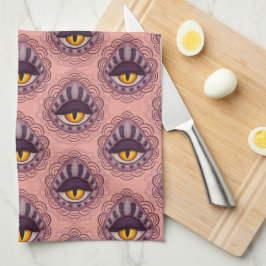 Konstig Whimsical Spooky Öga Kökshandduk