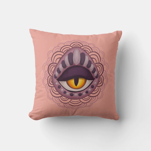 Konstig Whimsical Spooky Öga Kudde (Framsida)