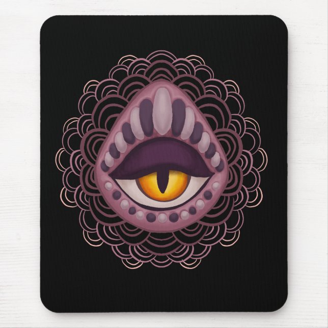 Konstig Whimsical Spooky Öga Musmatta (Framsidan)
