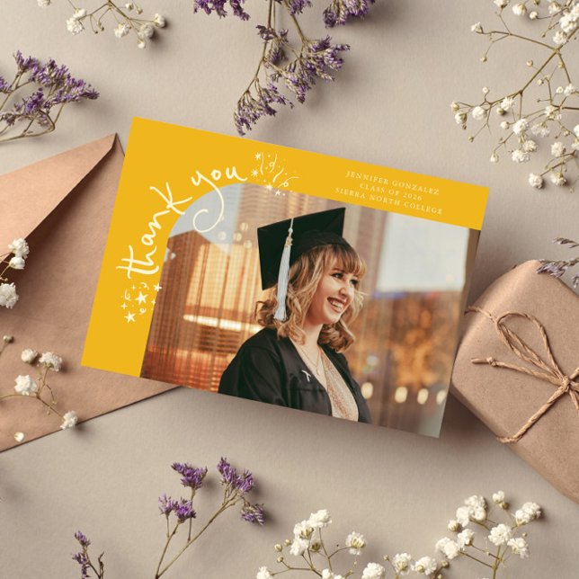 Konstiga stjärnor Gul Grattis Foto Tack Meddelande (Skapare uppladdad)