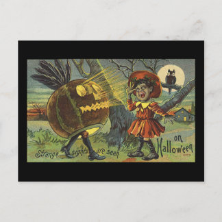 Konstiga syner ses på Halloween Vintage Vykort