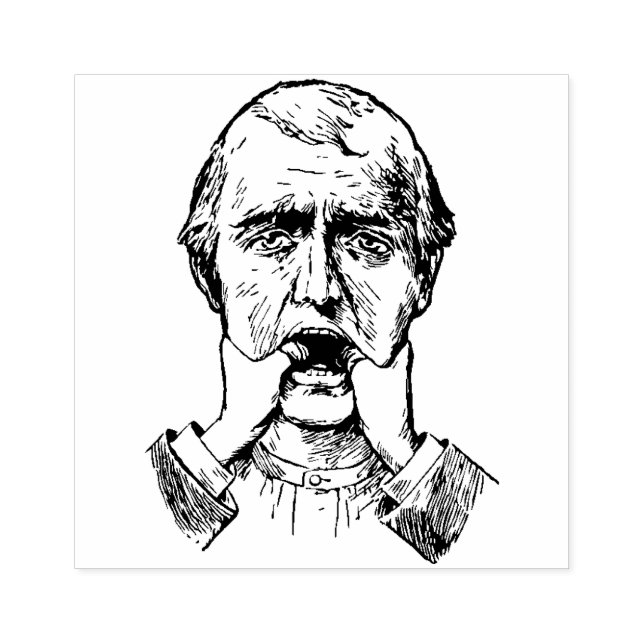 Konstigen har flyttat en käkman, underlig bisarr. stämpel (Tryck)