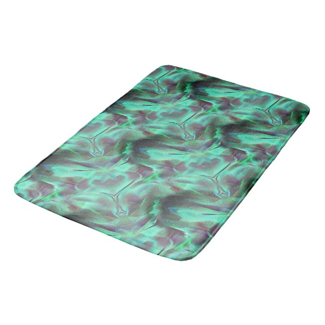 Konstigt bläckfiskad satatton, grönaktig till kola badrumsmatta (Vinklad)