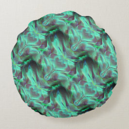 Konstigt bläckfiskad satatton, grönaktig till kola rund kudde