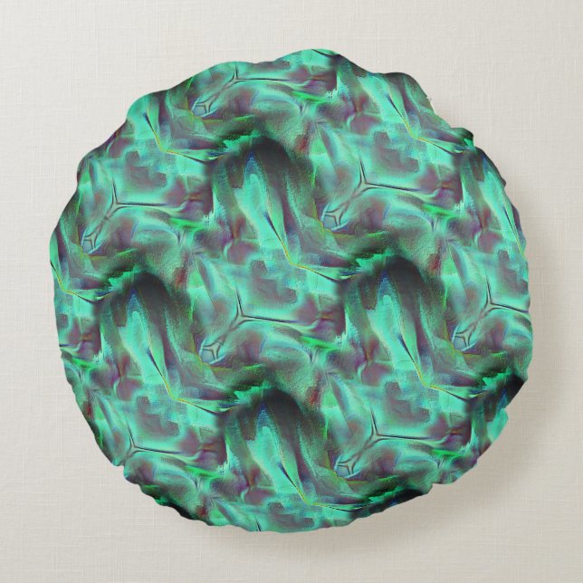 Konstigt bläckfiskad satatton, grönaktig till kola rund kudde (Baksidan)