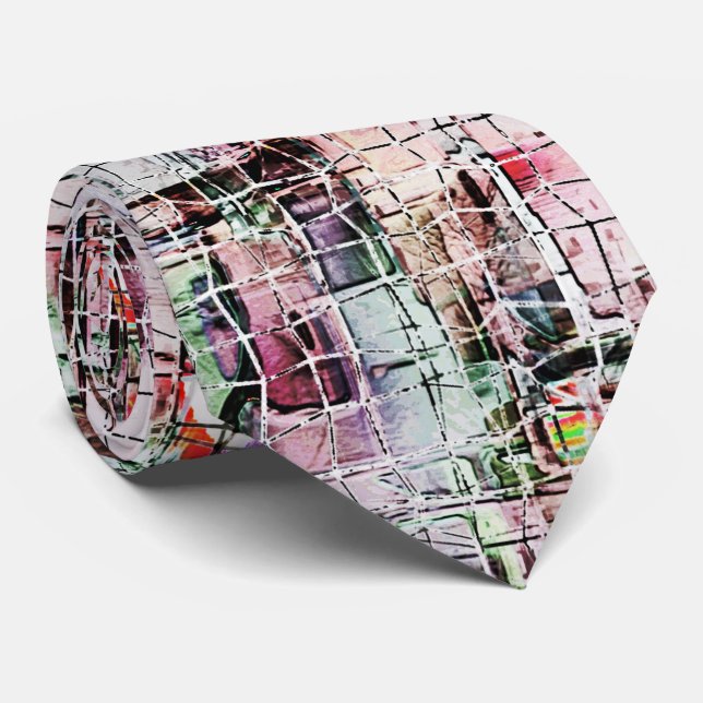 Konstigt färgad teckning under jute med rustik åld slips (Rullad)