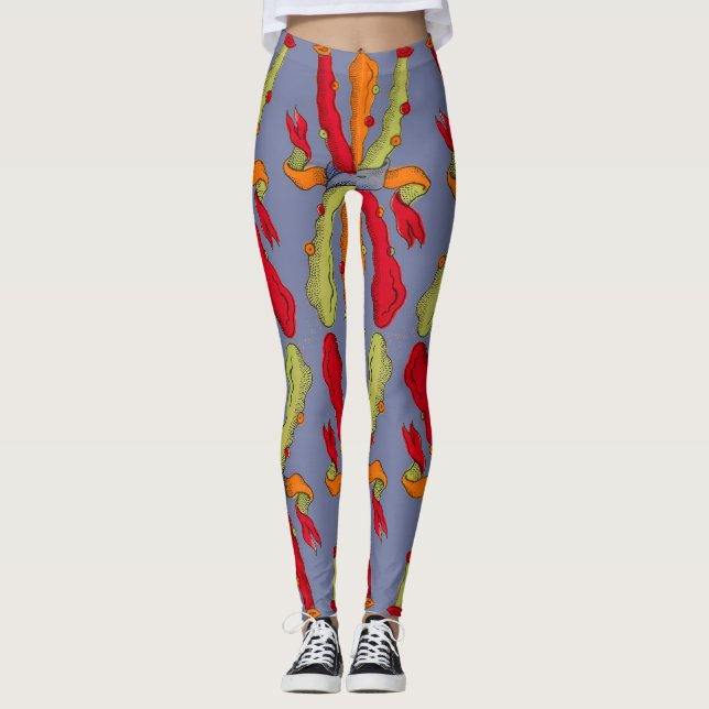 konstigt gäng tryck leggings (Framsida)