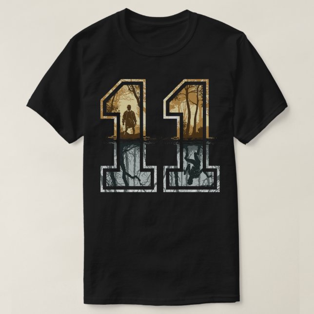 Konstigt nummer 11 guldsilver t shirt (Design framsida)
