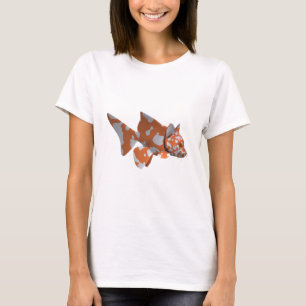 Konstigt Orange-vit torkad fisk T-shirt