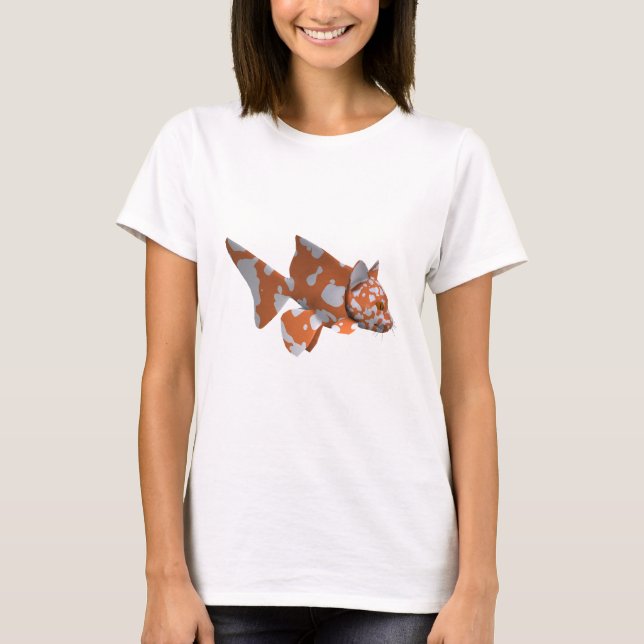 Konstigt Orange-vit torkad fisk T-shirt (Framsida)