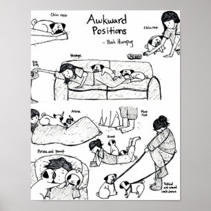 Konstigt placerar med mops poster