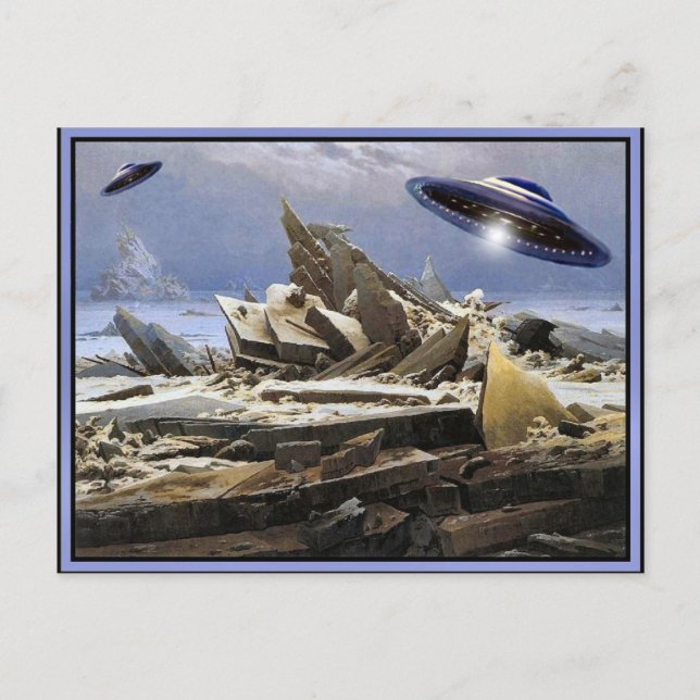 Konstigt planet - UFO-besök Vykort (Framsida)