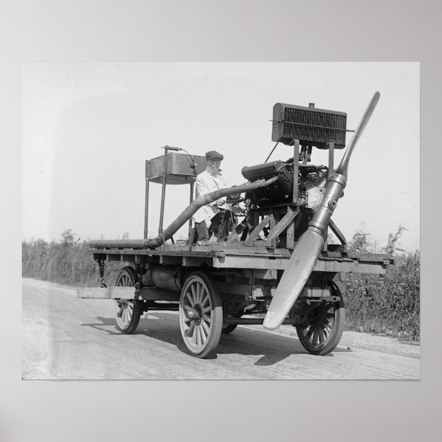 Konstigt propellerfordon, 1922. Gammalt foto Poster (Framsidan)