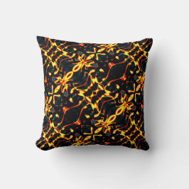 Konstigt speglad röd gult, cyanofonden kudde