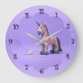 Konstigt träffar Mouse och Unicorn Stor Klocka