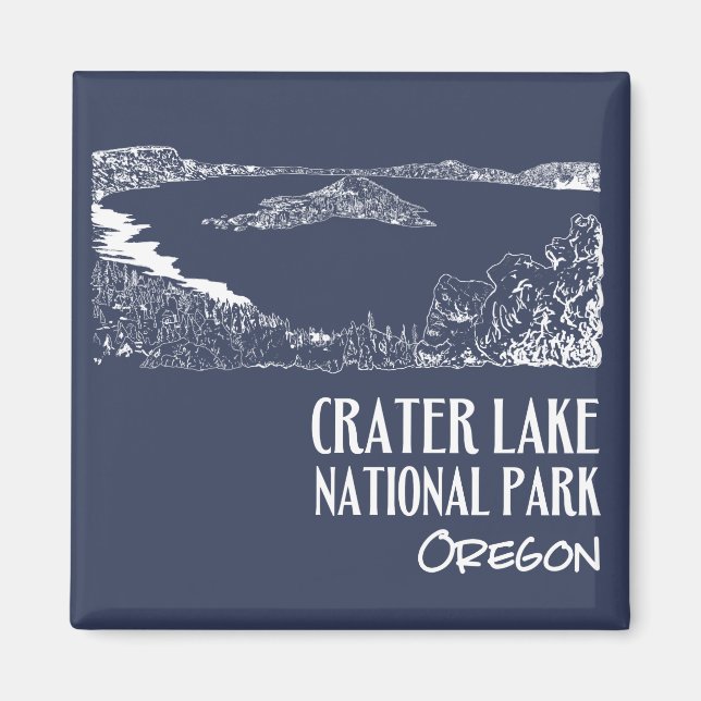 Konstillustration av Crater Lake National Park Magnet (Framsidan)