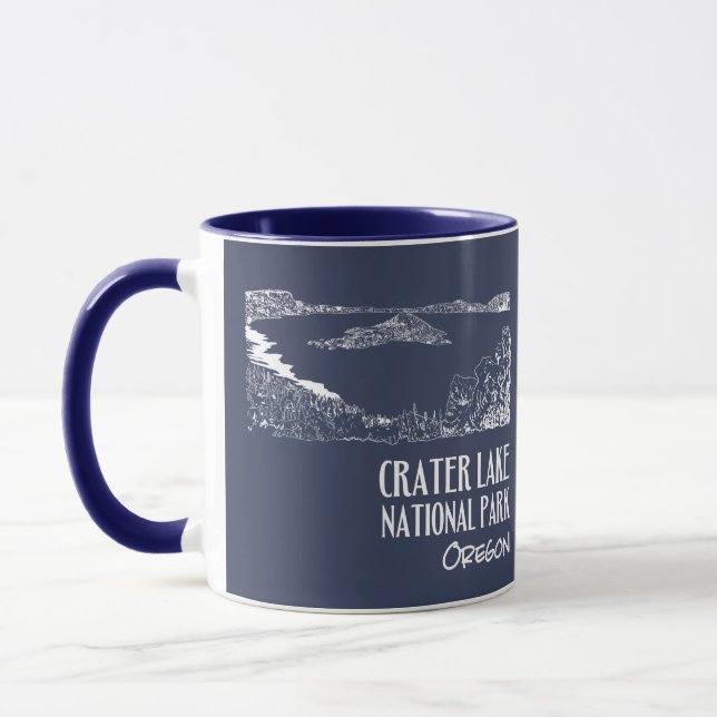 Konstillustration av Crater Lake National Park Mugg (Vänster)