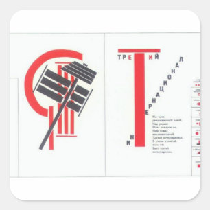 Konstillustration för El Lissitzky- till 'för Fyrkantigt Klistermärke