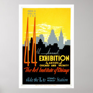 Konstinstitut Chicago 1940 WPA Poster