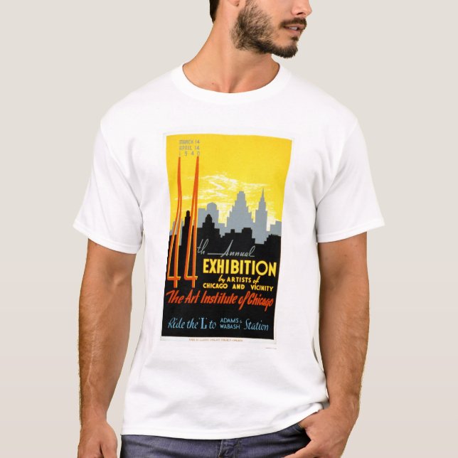 Konstinstitut Chicago 1940 WPA T Shirt (Framsida)