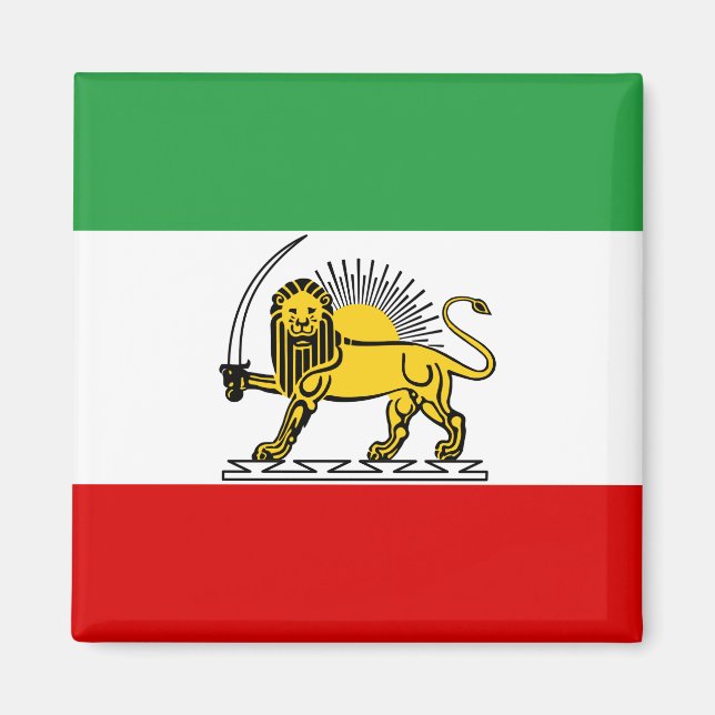Konstitutionell monarki i Iran flagga (1907-1980) Magnet (Framsidan)