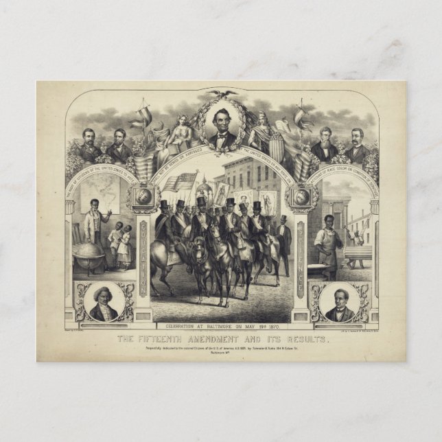 Konstitutionella 15:e ändringen och dess resultat vykort (Framsida)