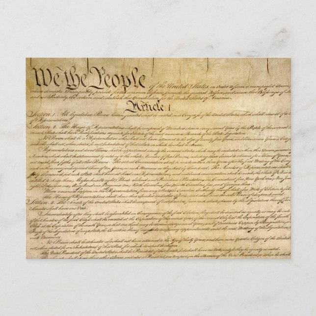 Konstitutionella friheter för US - vet din Vykort (Framsida)