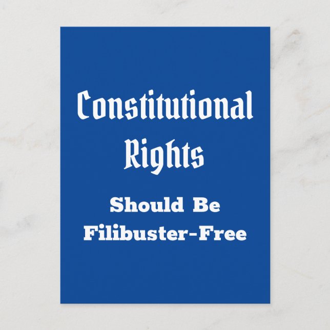 Konstitutionella Höger Filibuster Free Postcard Vykort (Framsida)