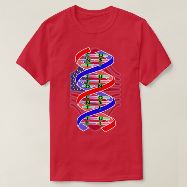 Konstitutionen American DNA American Flagga 4:e Ju T Shirt (Design framsida)
