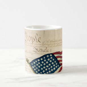Konstitutionen för Förenade Stater, amerikanska Fl Kaffemugg