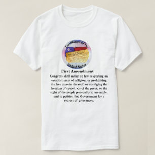 Konstitutionen Första ändringen .....Kongressen sk T Shirt