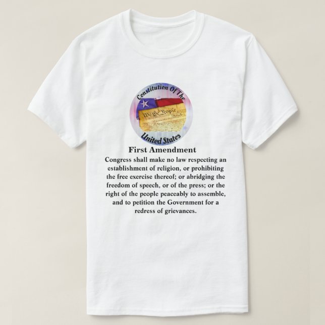 Konstitutionen Första ändringen .....Kongressen sk T Shirt (Design framsida)