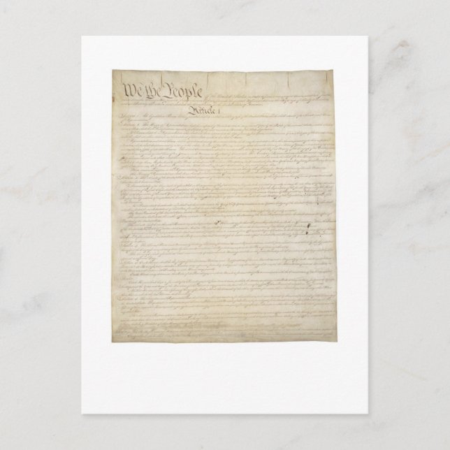 Konstitutionen - inledningen - artikel I Vykort (Framsida)