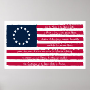 KonstitutioninledningsBetsy Ross flagga Poster