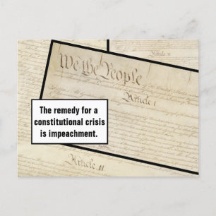 Konstitutionskris Impeach Trump konstitution Vykort