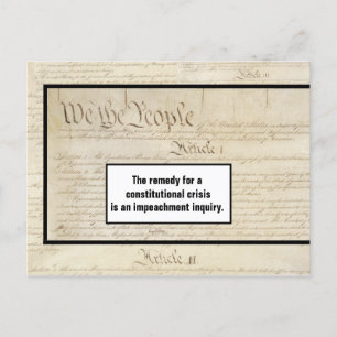 Konstitutionskris Impeach Trump konstitution Vykort