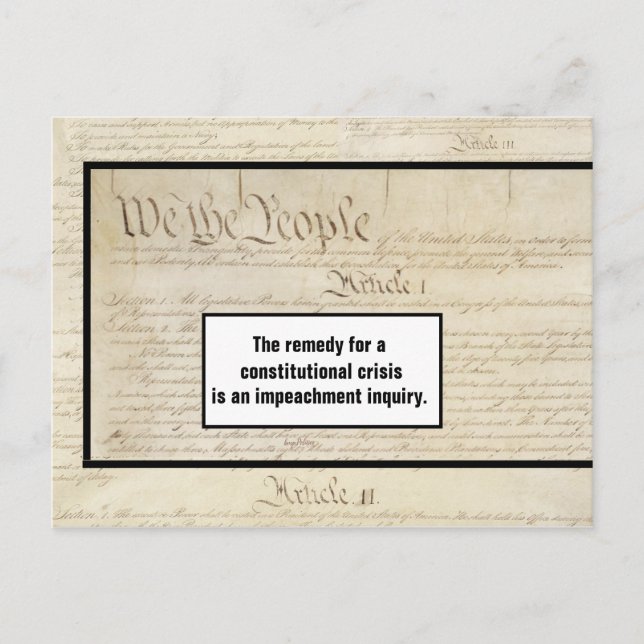 Konstitutionskris Impeach Trump konstitution Vykort (Framsida)