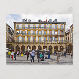 Konstitutionstorget i San Sebastian-Donostia. Vykort