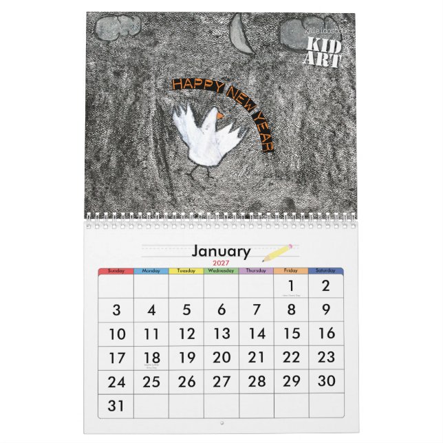 Konstkalender för 2010 unge kalender (Jan 2027)