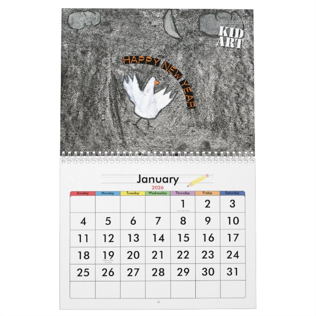 Konstkalender för 2010 unge kalender (Jan 2026)