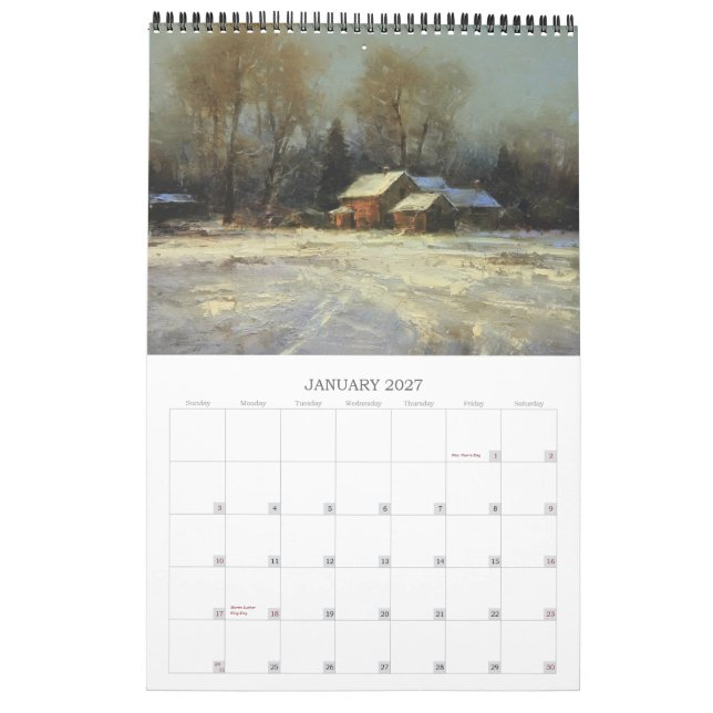 Konstkalender Kalender (Jan 2027)