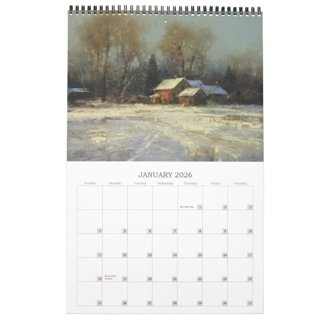 Konstkalender Kalender (Jan 2026)