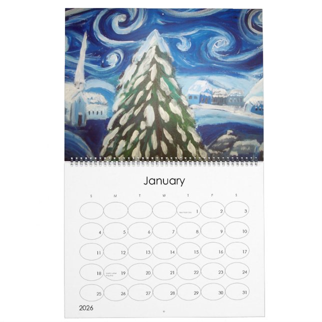 Konstkalender Kalender (Jan 2026)