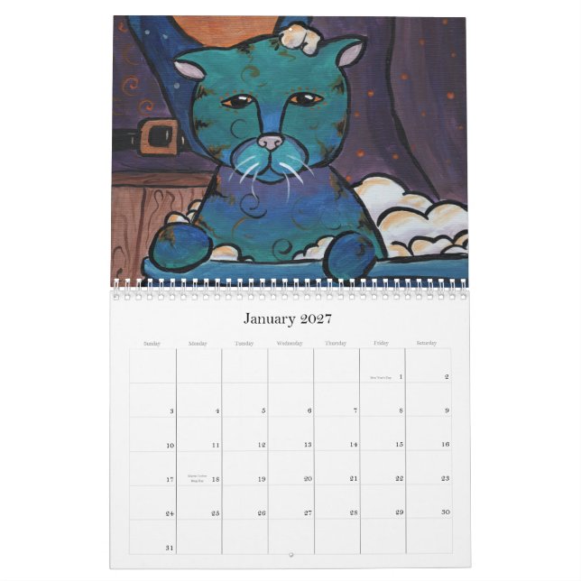 Konstkatter 2010 kalender (Jan 2027)