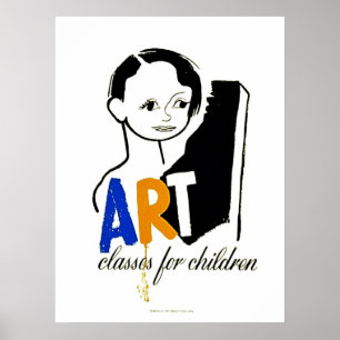 Konstklasser för barn - WPA Poster med barn